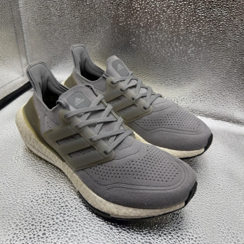 Size 7.5 Adidas Ultraboost 21 Running Shoes Mens Grey Good FY0381 Sneaker